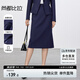 尚都比拉職場通勤半身裙女春季顯瘦直筒裙百搭中長裙 藏藍(lán)色  XL 