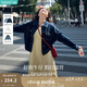 茵曼（INMAN）章若楠同款復(fù)古休閑女裝短款牛仔外套2025年秋季新款長袖上衣 深牛仔藍-18518171【好評返現(xiàn)】 M