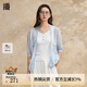 播質(zhì)感刺繡開衫夏季薄款女商場同款通勤簡約短袖外套BDR2UD1597 B10月藍(lán) XL