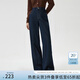 范思藍恩韓系復(fù)古高腰顯瘦深藍色闊腿牛仔褲2024冬新款褲子14299 深牛仔藍 L