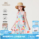 英氏（YEEHOO）女童連衣裙兒童裙子夏季時尚可愛甜美風背心裙夏裝新款中大童裝 森林微語彩色 【100%棉】 150 cm 【順豐包郵&極速達】