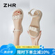 ZHR涼鞋女夏季時尚厚底增高女鞋簡約一字帶搭扣鞋子女 M563 米色 36 