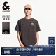 杰克·瓊斯（JACK&JONES）男裝25年短袖T恤男士夏季100%純棉潮流高端重磅寬松個性字母半袖 E12褐色 常規(guī) M