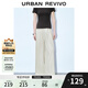 UR2025夏季新款女裝簡(jiǎn)約休閑百搭松緊腰闊腿褲UWM650037# 暖灰 S