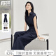 對白設(shè)計感交叉綁帶連體褲女2025夏新款時髦通勤氣質(zhì)連體衣闊腿褲 藏青藍(lán) M