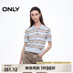 ONLY2025夏季新款復(fù)古學(xué)院風(fēng)撞色條紋親膚短款針織衫女|125245004 A41場(chǎng)空藍(lán)色 2XL