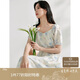 茵曼（INMAN）法式暈染女裝V領吊帶連衣裙2025夏季新品裙子 月藍-短袖  S 