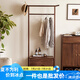 印青春 全實木衣帽架 北歐黑胡桃木家用臥室落地晾衣服架子收納置物架 北美黑胡桃木衣帽架