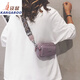 袋鼠（KANGAROO）ins時(shí)尚小包包女斜挎包2024七夕尼龍布包彩色寬帶單肩手機小方包 小號-紫色(彩繪-彩帶