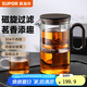 蘇泊爾（SUPOR）磁吸飄逸杯過(guò)濾泡茶壺全玻璃耐高溫一鍵茶水分離神器非按壓 飄逸杯550ml