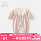 班喜迪嬰兒衣服秋裝寶寶連體衣洋氣嬰幼兒外出服公主小月齡哈衣爬服春秋 粉色 73cm