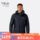 Rab 男士700篷修身連帽戶外運動休閑輕質疏水抗撕羽絨服467g QDB-12 曜黑色BL M
