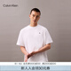 Calvin KleinJeans夏季男女情侶中性通勤ck純棉落肩袖寬松圓領(lǐng)短袖T恤40HM229 YAA-亮白色 L （推薦150-170斤）