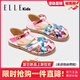 ELLE KIDS法國高檔童鞋女童涼鞋包頭沙灘鞋大童運動鞋時裝公主鞋兒童鞋子 粉色 34 內(nèi)長22.3/腳長21.3-21.6