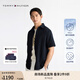 TOMMY HILFIGER【防曬速干】25新款夏季男舒適網(wǎng)眼吸濕透氣短袖襯衣襯衫男39254 藏青色DW5 S （推薦：120-135斤）
