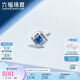 六福珠寶七夕禮物18K金藍(lán)寶石耳釘(單只) 共5分/白18K/約0.30克