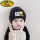 G.DUCKKIDS兒童帽子秋冬款毛線帽男童男寶嬰兒帽子2024新款冬季寶寶帽子男孩 小熊糖果色毛線帽-黑色 1-5歲（46-52CM）