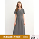 獨束（DUSHU）大碼女裝長短款法式氣質(zhì)簡約連衣裙2025夏微胖設(shè)計感百搭裙子 灰色（長款） 3XL （尺碼：5）