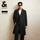 杰克·瓊斯（JACK&JONES）男裝春秋商務(wù)休閑中長款毛呢大衣男子呢子外套合集 224327006黑色 M 175