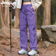 JEEP SPIRIT吉普2026新款女沖鋒褲戶(hù)外防風(fēng)速干登山工裝褲子女春秋 紫色 XS