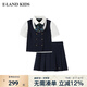 E·LAND KIDS藤校少女童裝女童套裝25年夏季新品蝴蝶結(jié)襯衫短裙 Navy藏青色/59 165/M 均碼