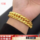 可穎金包銀馬鞭手鏈999足金包銀男女款霸氣實心老板鏈節(jié)日送老公禮物 包金3.8克重約80克*1.5MM*21CM 輕奢款馬鞭手鏈