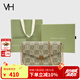 VANESSA HOGAN【送禮推薦】VH女包山茶花信封包高級感包包老花鏈條包單肩斜挎包 綠色（綠野仙蹤禮盒）