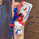 hellokitty正版可愛三麗鷗KT貓公仔鑰匙扣書包掛件情侶汽車鑰匙鏈掛飾小禮品 正版紅藍(lán)白KT鑰匙掛件