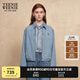Teenie Weenie小熊牛仔外套女2025年春季新款刺繡簡(jiǎn)約休閑短款?yuàn)A克外套女 中藍(lán)色 L