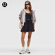 lululemon丨Bubble Hem 女士蓬松下擺高腰短裙 LW8APXS 夜蛾黑 S