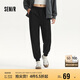 森馬（Semir）休閑褲女簡約松緊腰長褲ins潮秋季基礎(chǔ)純色束腳顯瘦101524127016