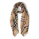 博柏利（BURBERRY）新款輕薄圍巾男女同款 博柏利經(jīng)典格紋混紡春秋披肩 典藏米色 80787791 尺寸：長(cháng)220*寬70cm