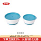 奧秀（OXO）兒童蓋碗套裝帶蓋練習(xí)餐盤零食碗寶寶嬰兒童餐具 藍(lán)