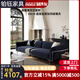 中古風(fēng)布藝沙發(fā)家用沙發(fā)客廳羽絨填充雪尼爾沙發(fā)極簡(jiǎn)沙發(fā)家具 游云沙發(fā)【3人位2.6米】 高端摩圖花瓣系列