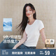 森馬（Semir）短袖t恤女短款緊身夏季圓領(lǐng)正肩上衣V領(lǐng)收腰套頭衫109324100003