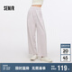 森馬（Semir）休閑褲女質(zhì)感慕斯褲慵懶垂感秋季寬松軟糯肌理闊腿褲107524127005