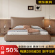 歐派（OPPEIN）臥室真皮床雙人1.8x2米床現代簡(jiǎn)約風(fēng)婚床1.5米家用新款主臥床 尊尚版真皮床+環(huán)保椰棕墊+2柜 1500mm*2000mm 箱框結構