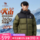駱駝火山2.0羽絨服2025秋冬新款連帽加絨加厚面包服冬季短款羽絨服 深欖綠/暗夜黑，男女同款 XL