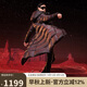 坦博爾鵝絨黑金羽絨服女長款收腰連帽加厚保暖外套TD236890 黑色 165
