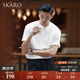 SKARO【明星同款 重磅棉T】SKARO華夫格短袖T恤男夏季白色休閑圓領(lǐng)半袖 白色SKT231-3 L