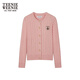 Teenie Weenie【四季絞花】小熊女裝針織衫秋冬學(xué)院風(fēng)絞花綿羊毛衣 粉色 S