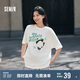 森馬短袖T恤女中長(zhǎng)款可愛熊貓印花夏寬松顯瘦上衣101324100068