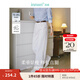 茵曼（INMAN）簡約通勤闊腿直筒長褲2025夏季女裝新款高腰顯瘦寬松休閑褲子 珍珠白 26