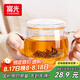 富光花茶杯 男女士茶水分離杯子 雙層辦公泡茶玻璃杯帶把高硼硅水杯