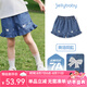 JELLYBABY兒童褲子短褲女童2025夏裝新款牛仔褲女寶寶童褲小童休閑褲褲子 牛仔藍(lán)-1 100 CM