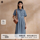 播2024夏季A字中長款牛仔連衣裙DDR2LD5757 B29淺牛仔藍 S