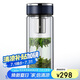 萬象（WANXIANG）雙層玻璃杯V33RL時尚便攜禮盒裝藍黑色泡茶杯480ML居家?guī)V網(wǎng)水杯