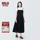 無印良品（MUJI） 女式 強(qiáng)捻 吊帶連衣裙 女裝裙子夏季純棉全棉 長裙BC2IKC4S 黑色 M 160/84A