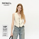 MO&Co.【C+系列】馬甲2025春新品含亞麻綿羊毛精裁收腰MBE1WAI005 米白色 S 160