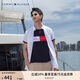TOMMY HILFIGER【舒適府綢】夏季男裝商務休閑易打理短袖襯衣襯衫男外套78J9746 白色YCI XL （推薦：165-180斤）